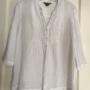 Tommy Bahama White Linen Blouse